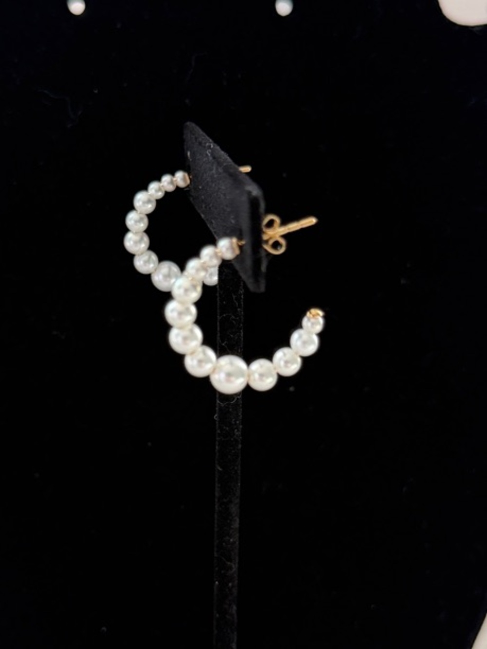 14kt Freshwater Pearl Beaded Hoop Earrings